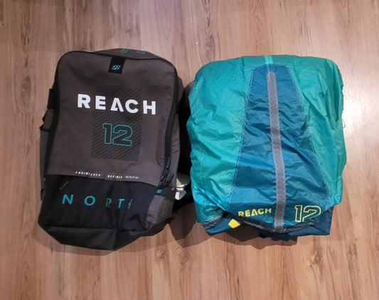 North-Reach-kite-12m2-grön-komplett-med-väska-utan-bom