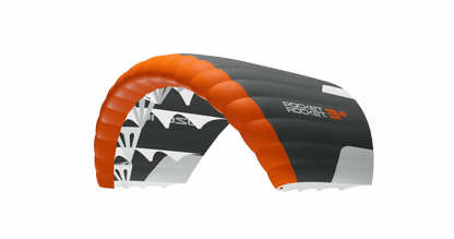Ozone Pocket Rocket V2 produktfoto i orange, grått och vitt, standardfärgen för denna nya parawing från Ozone