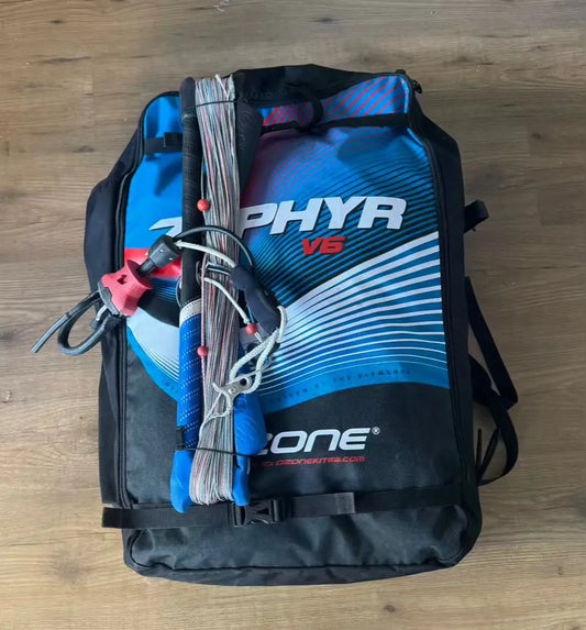 Begagnad kite Ozone Zephyr V6 17 m2 inklusive bom, komplett kite för nybörjare